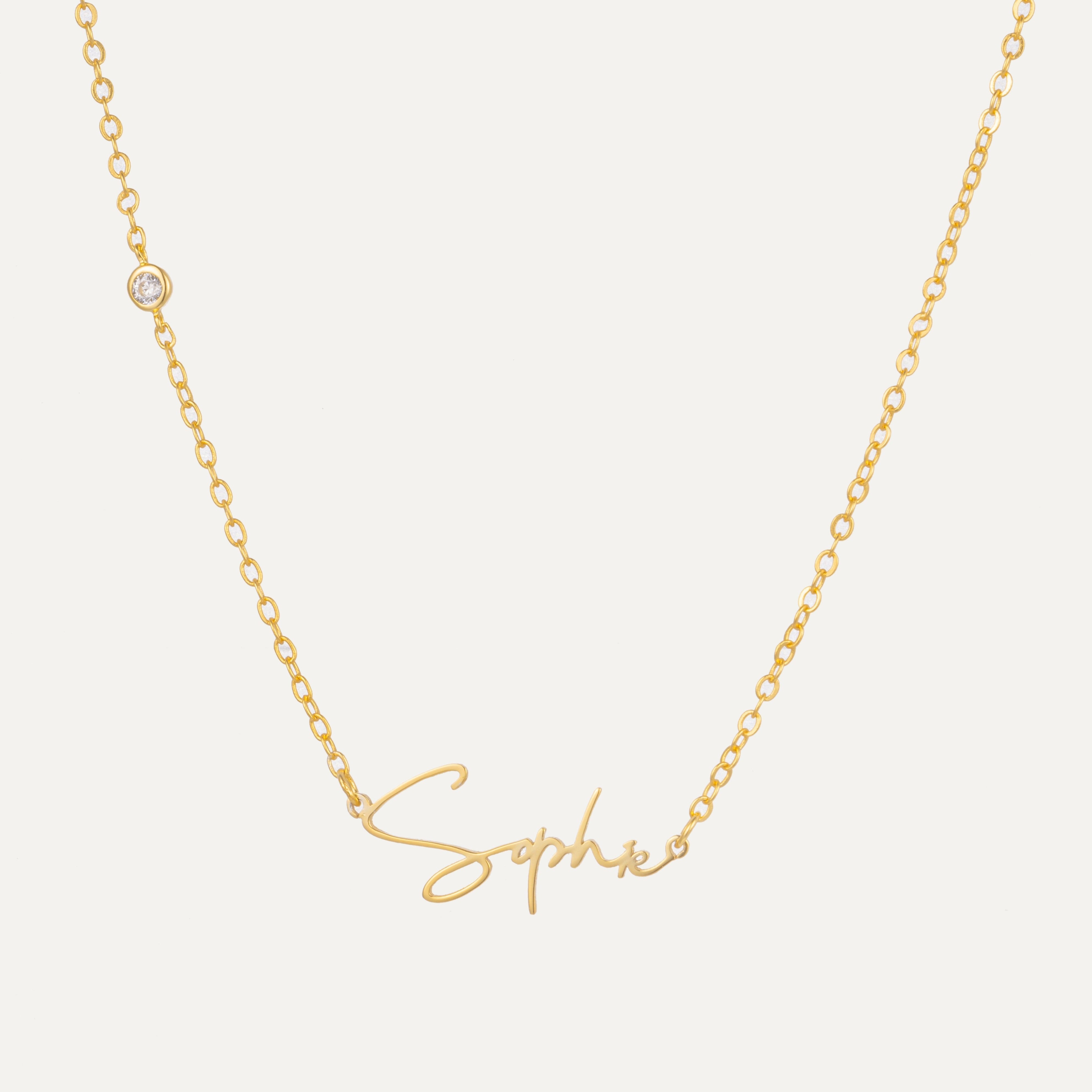Dainty Name Necklace with Birthstone Jewelry Necklaces