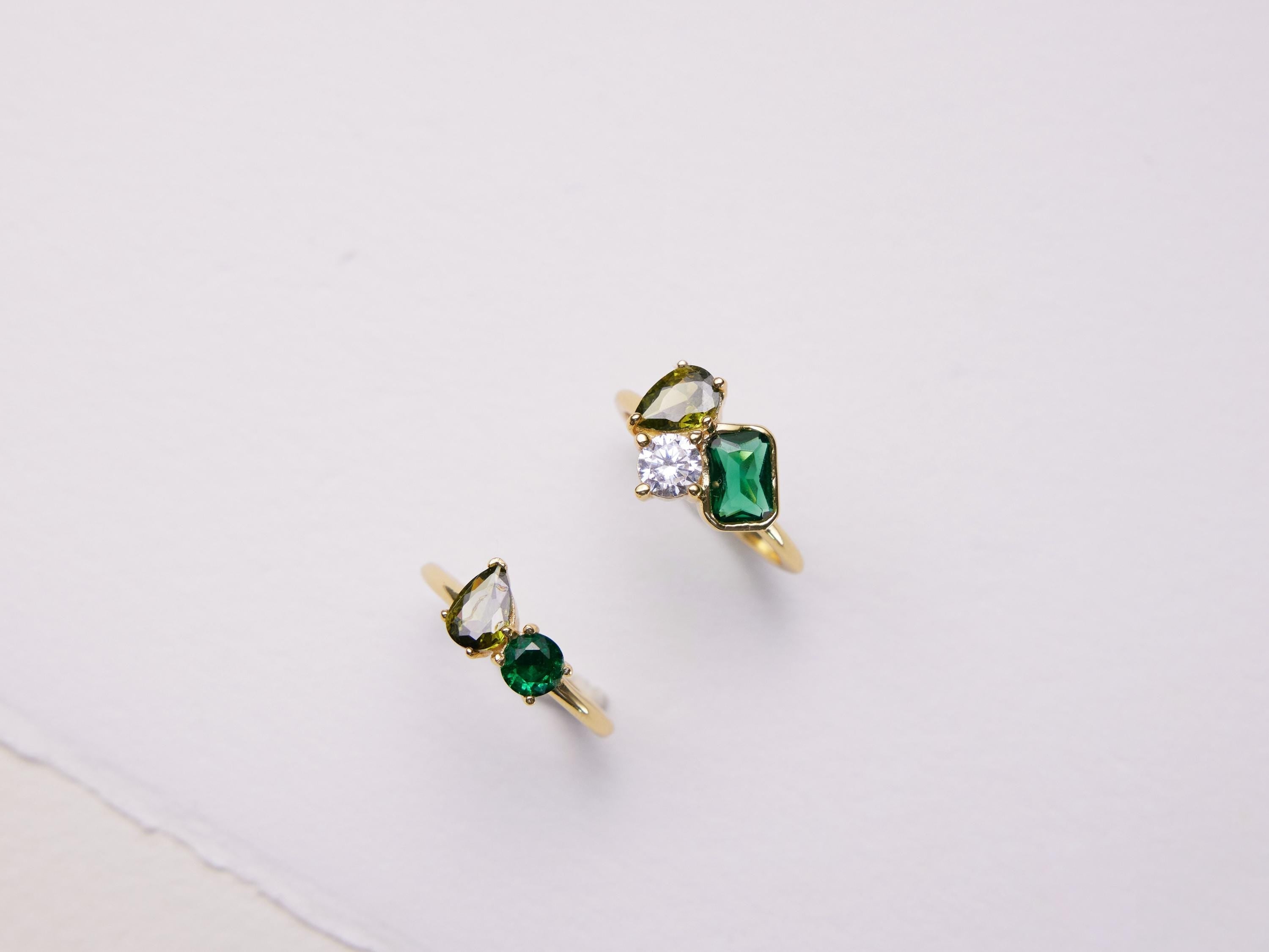 Custom 3 Birthstone Ring- Personalized Family Ring featured in Custom Birthstone Ring for Mom: Buying Guide