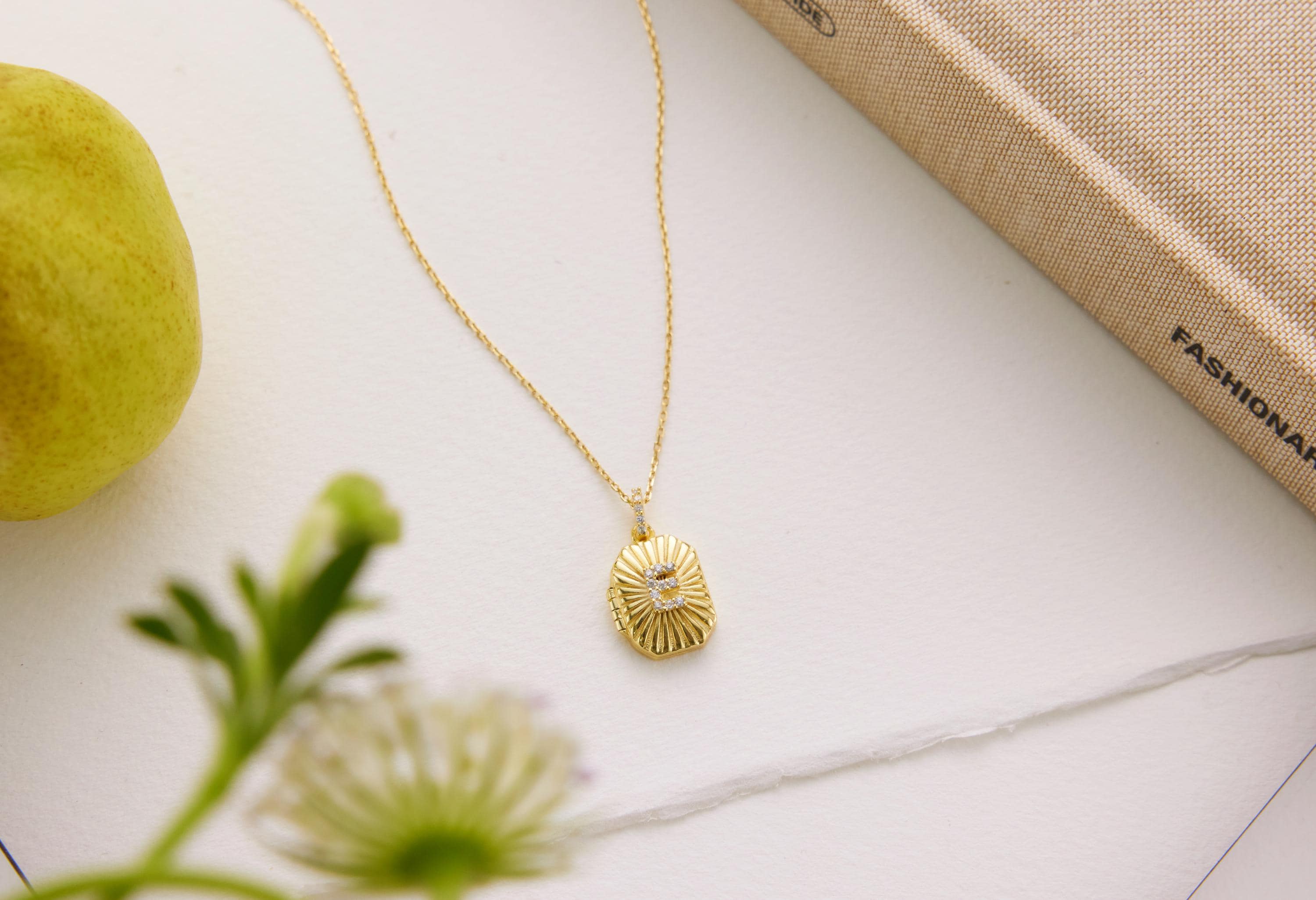 Custom Pavé Initial Photo Locket Necklace featured in Custom Locket Necklace With Photo: Everything You Need to Know