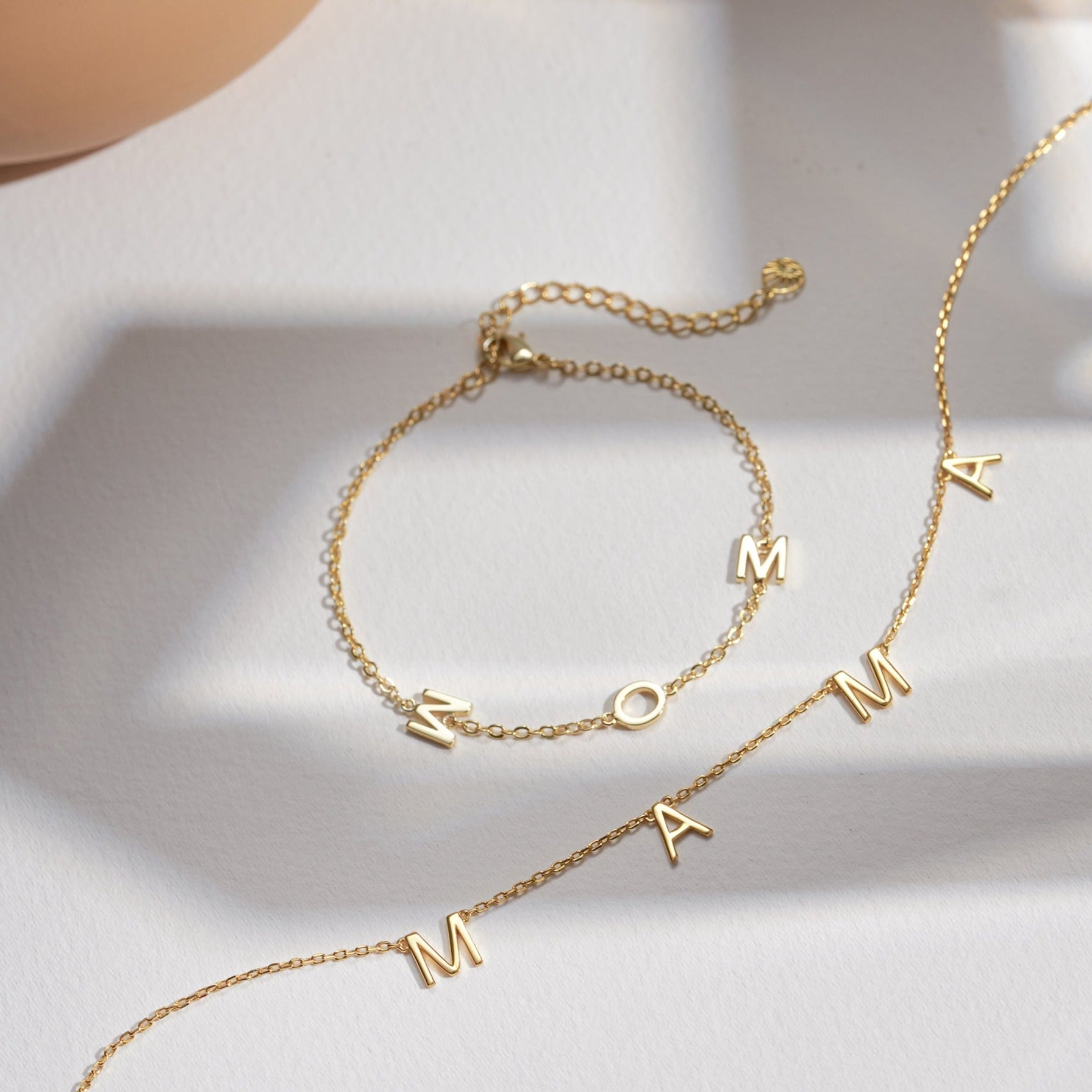 Custom MOM Letter Bracelet featured in Meaningful Jewelry Gifts For Mom That She'll Actually Wear