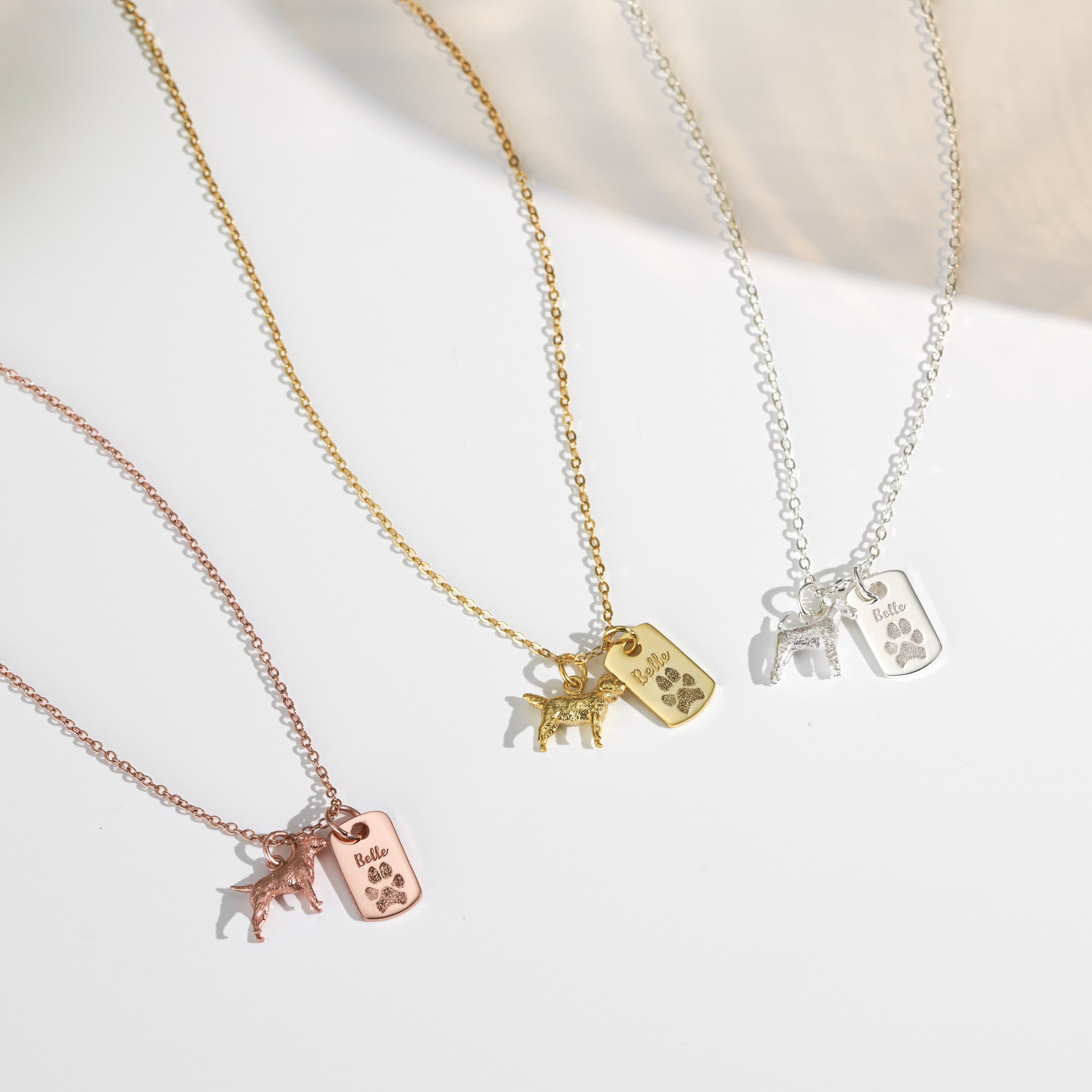 Custom Paw Tag Necklace featured in Beyond Necklaces: Creative Jewelry Styles Inspired by Your Pets