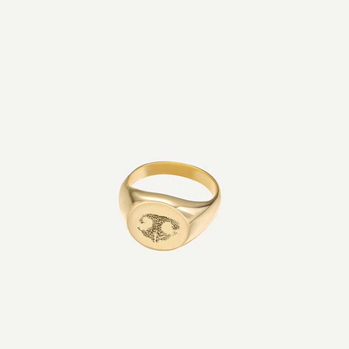 EcoPhilia personalized signet ring engraved with a pet nose print