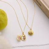 Custom Pavé Initial Photo Locket Necklace