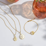 Diamond Moon Sun Star Necklace