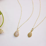 Pavé Pear Pendant Necklace