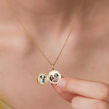 Pavé Round Photo Locket Necklace