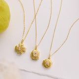 Round Pavé Initial Locket - Personalized Photo Necklace