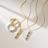 Paw Print Bar Necklace