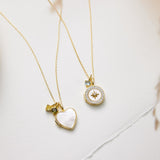 Mother Of Pearl Locket - Northern Star Engraved Photo Locket Necklace