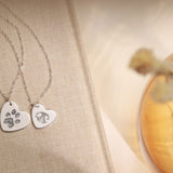 Paw Print Heart Necklace