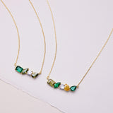 Custom 5 Birthstone Necklace - Family Birthstone Jewelry