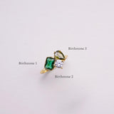 Custom 3 Birthstone Ring- Personalized Family Ring