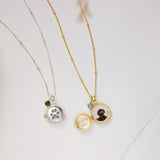 Paw Print Locket Necklace - Custom Pet Necklace Sterling Silver Memorial Gift