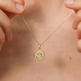 Smile Locket Necklace  - Round Diamond Smiley Face Charm