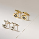 Personalized Paw Print Pet Portrait Cufflinks