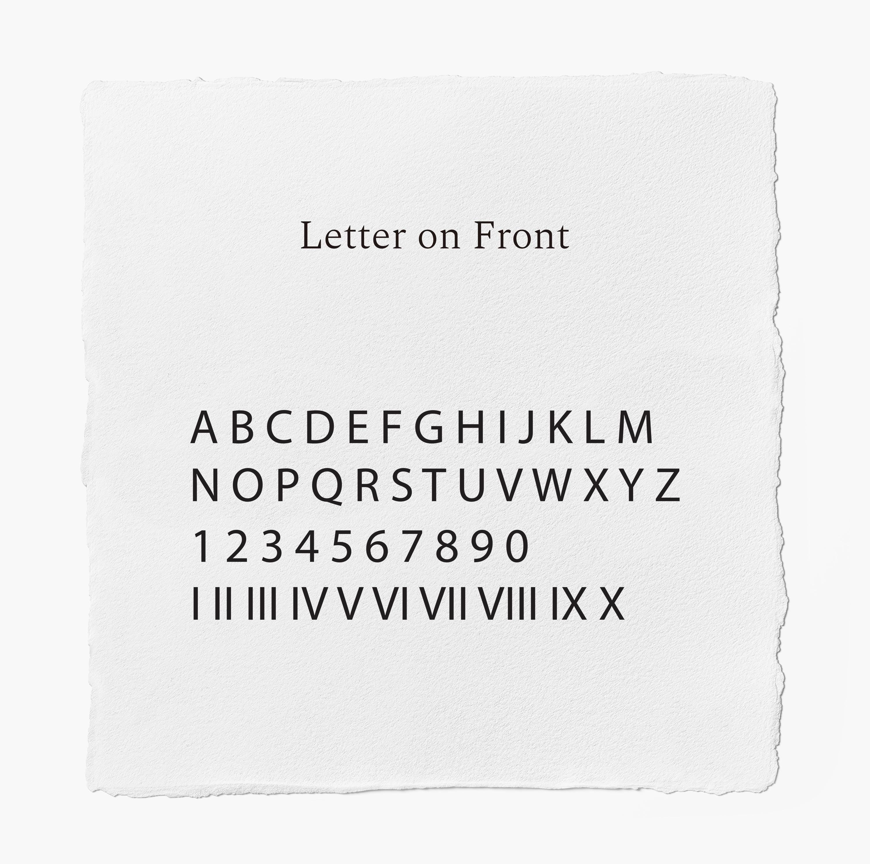 Letter on Front
