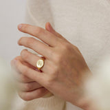 Engraved Initial Signet Ring – Personalized Monogram Jewelry