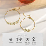 Multi Pet Paw or Nose Print Bracelet