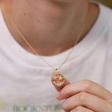 Star Eyes Emoji Necklace - Smiley Face Pendant With Pavé CZ Stars