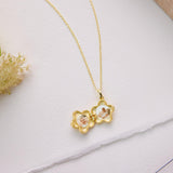 Pavé  Flower Smile Photo Locket Necklace