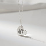 Paw Print Heart Necklace