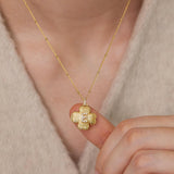 Lucky Clover Diamond Initial Locket Necklace