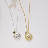 Paw Print Locket Necklace - Custom Pet Necklace Sterling Silver Memorial Gift
