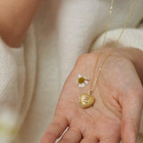 Pavé Sunburst Heart Locket Necklace – Personalized Photo Keepsake