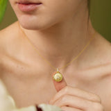 Round Pavé Initial Locket - Personalized Photo Necklace