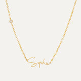 Dainty Name Necklace with Birthstone