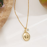 Footprint Oval Photo Locket Necklace