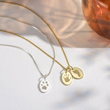 Newborn Footprint Oval Necklace