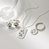 Custom Paw Print Keychain