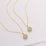 Pavé Round Photo Locket Necklace