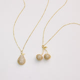 Pavé Cherry Necklace - Dainty Diamond Pendant