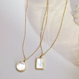 Mother of Pearl Locket Necklace