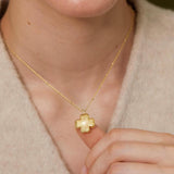 Lucky Clover Diamond Initial Locket Necklace