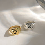 Actual Pet Paw Print Signet Ring