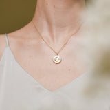 Moon Star Mother of Pearl Locket