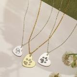 Paw Print Heart Necklace