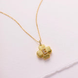 Lucky Clover Diamond Initial Locket Necklace