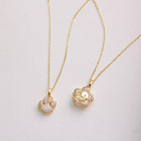 Pavé  Flower Smile Photo Locket Necklace