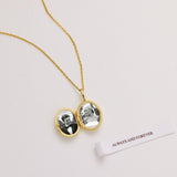 Initial Engraved Locket Necklace – Personalized Bridal Keepsake