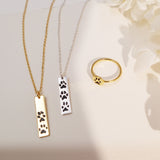 Paw Print Bar Necklace