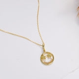 Star Eyes Emoji Necklace - Smiley Face Pendant With Pavé CZ Stars