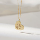 Paw Print Heart Necklace