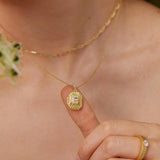 Custom Pavé Initial Photo Locket Necklace