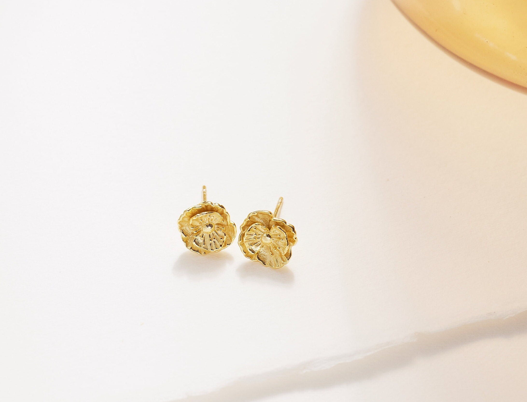 August Poppy Birth Flower Earring-poppy earrings gold-EcoPhilia