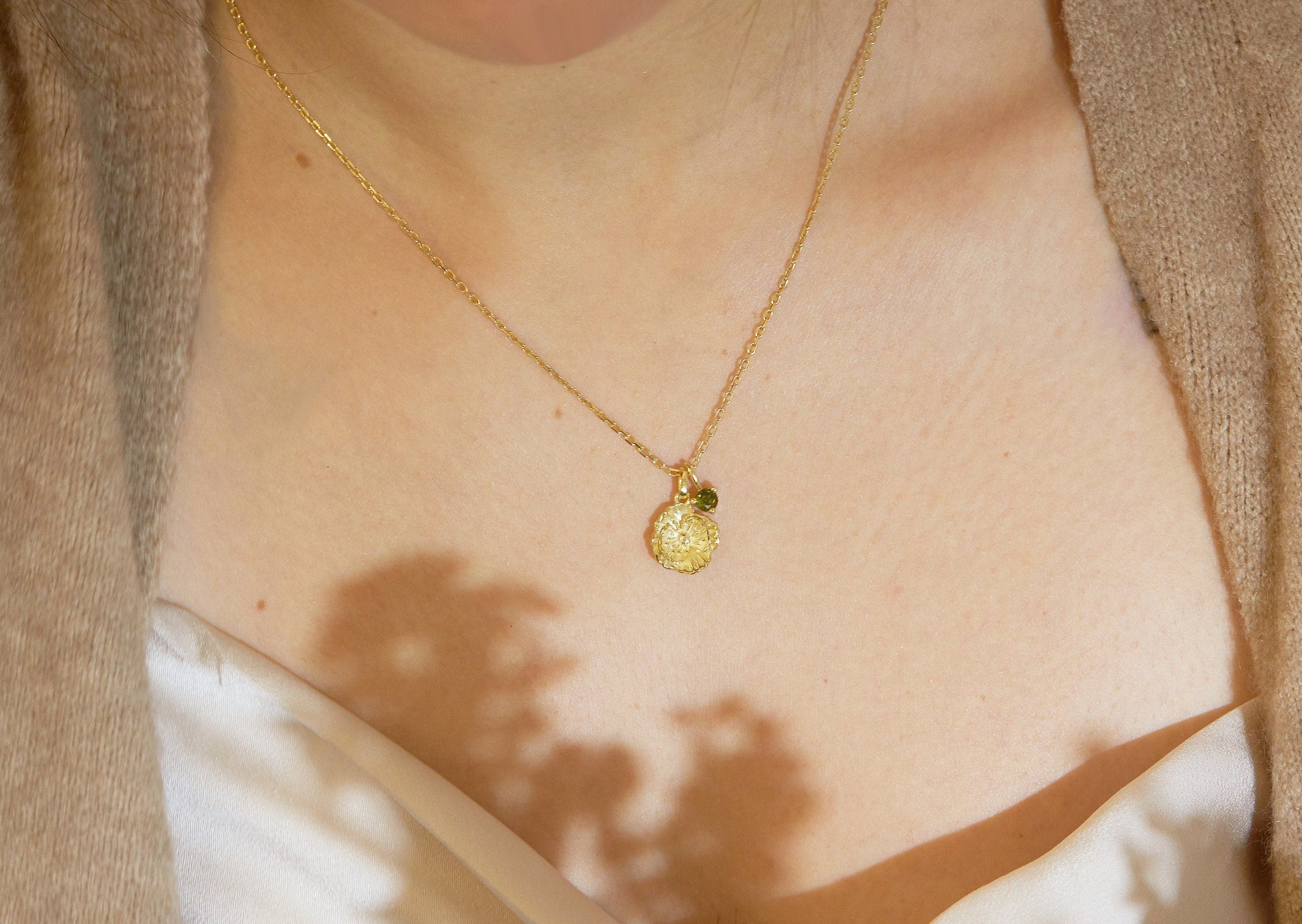 August Poppy Birth Flower Necklace-August Poppy Birth Flower Necklace-EcoPhilia