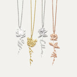 Birth Flower Name Necklace